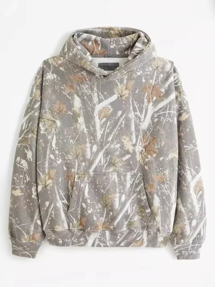 Men's Maple Leaf Branches Pattern Comfy Hoodie