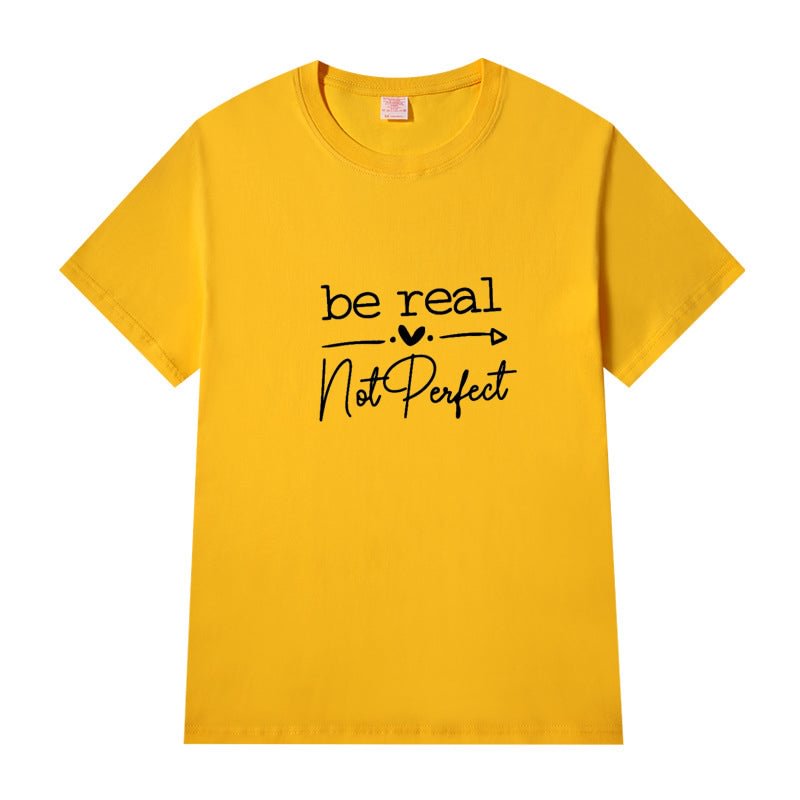 Short Sleeve Crew Neck Be Kind Letter Printed T-shirt