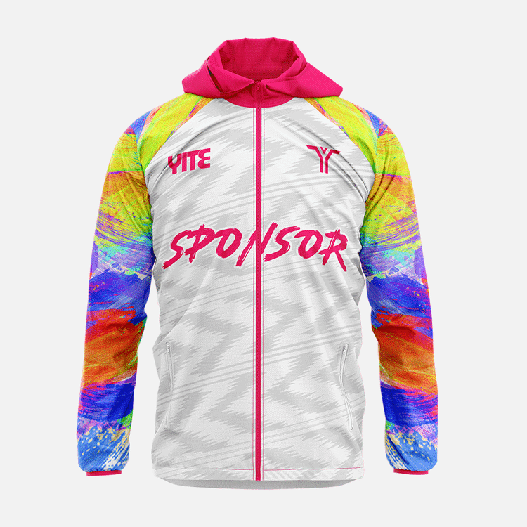 YITE |LF24-019- Pink And White Windbreaker Jacket