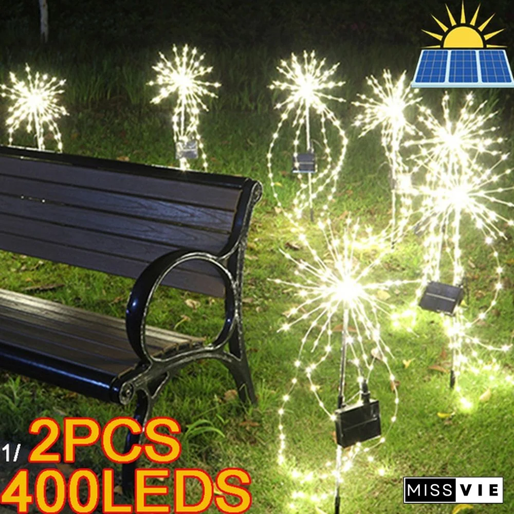 2PCS Solar Powered Garden Lights Outdoor Grass Globe Dandelion Lamp for Lawn Landscape Garden Holiday 1/2PCS