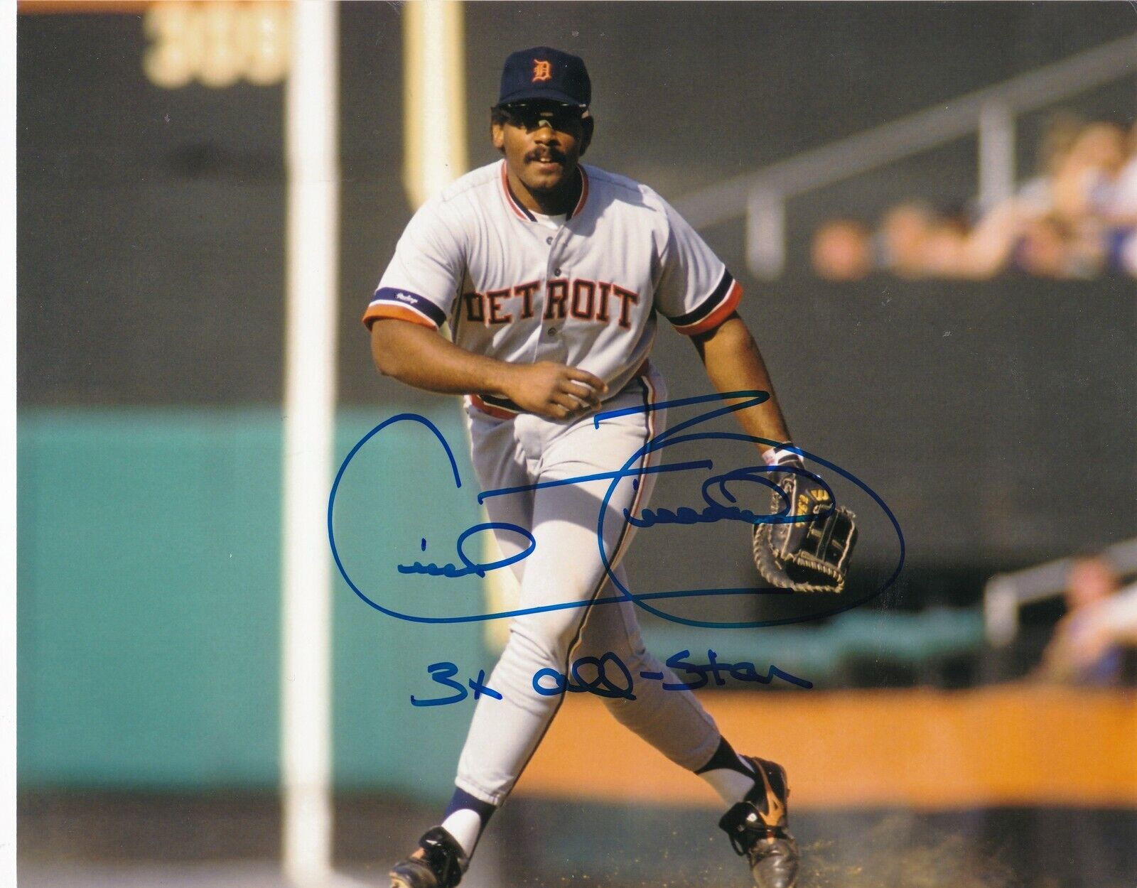 CECIL FIELDER DETROIT TIGERS 3 X ALL-STAR ACTION SIGNED 8x10