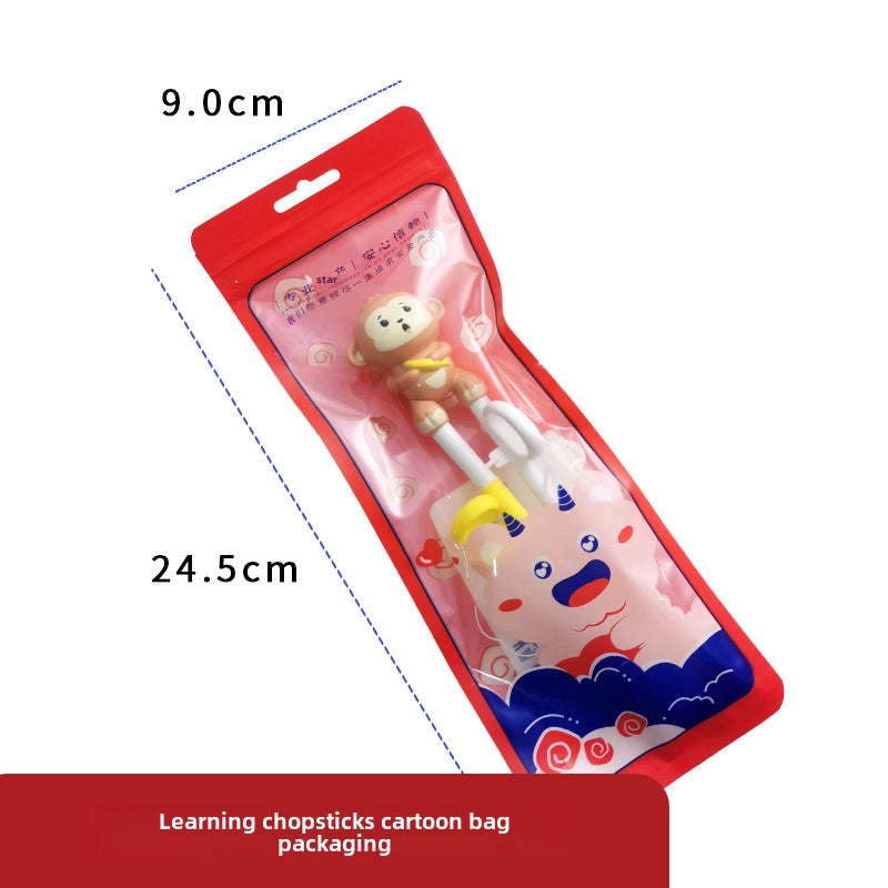 Maternal And Infant Products Portable Feeding Children’s Tableware Set Cartoon Learning Chopsticks Training Chopsticks 304 Stainless Steel Spoon Fork