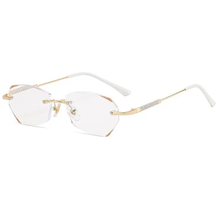 Presbyopic Glasses Anti-blue Light Glass Women Elegant Reading Glasses +100 To +400 Female Ultralight Vintage Rimless Eyeglasses