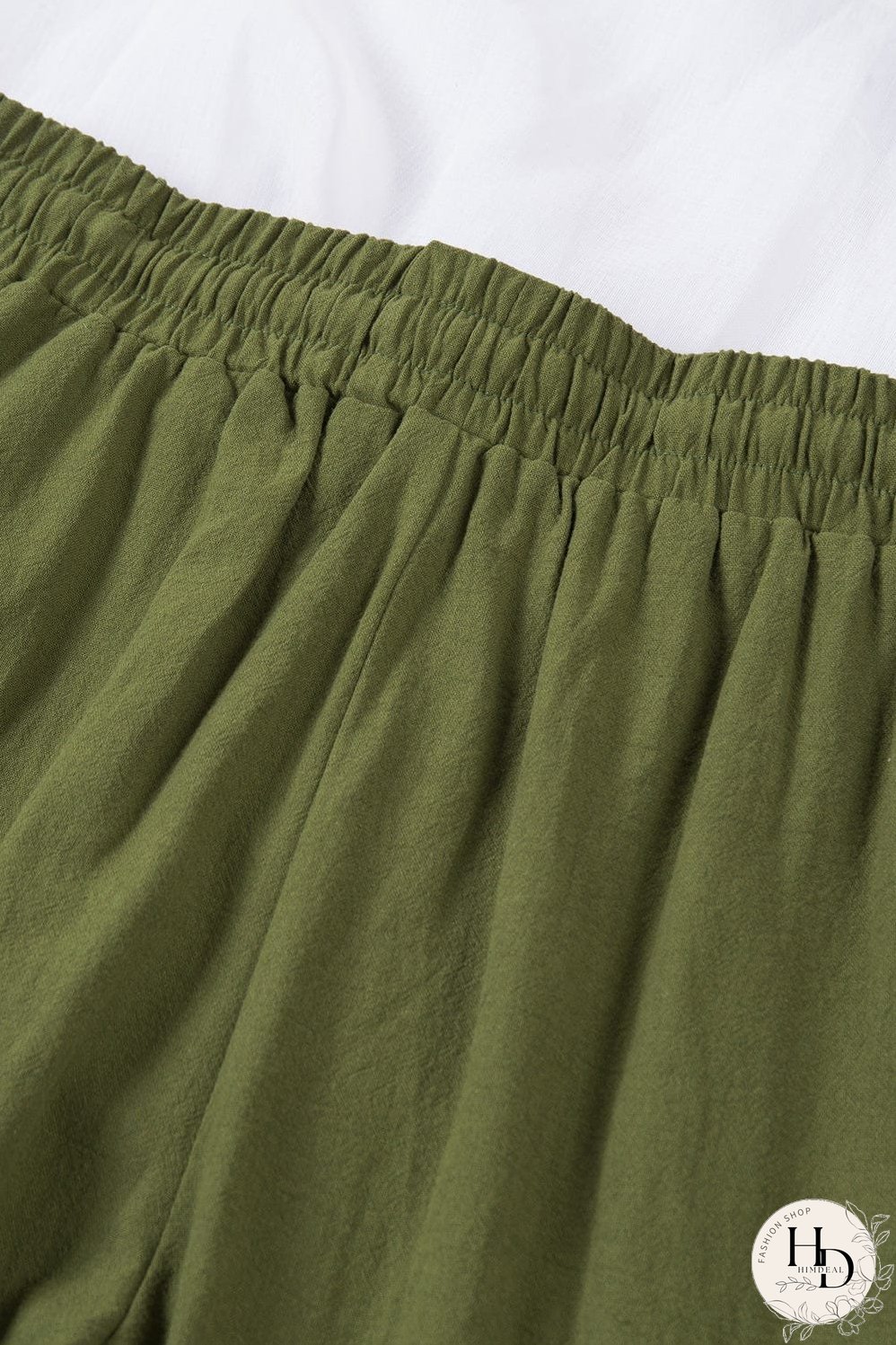 Women's Elastic Waist Linen Pants with Pockets