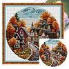 (Stamped/Counted) Autumn Street-14CT Cross Stitch 31*31cm/12.2*12.2in tapestrymarket