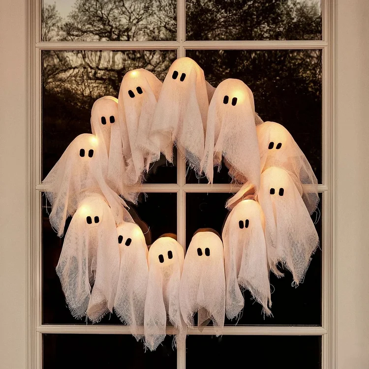 🎃2025 Halloween Hot Sale 💥Ghosts Wreath🎁BUY MORE SAVE MORE