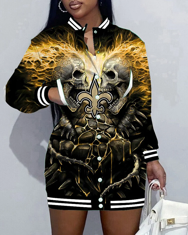 New Orleans Saints
Limited Edition Button Down Long Sleeve Jacket Dress