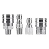 4Pcs High Pressure Washer Adapter Set Stainless Steel 1/4 Quick Plug Connector