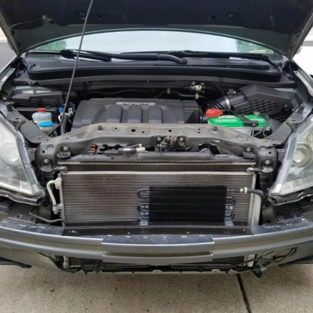 Garlaven 8 Row Universal Aluminum Transmission Oil Cooler Radiator Black