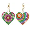 2PCS/SET 5D DIY Diamond Painting Double-side Special Drills Keychain Slap Luminous Kits