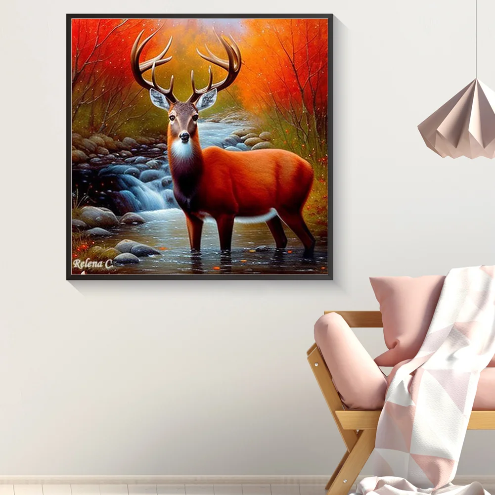 Diamond Painting - Full Round Drill - Creek Elk(Canvas|30*30cm)