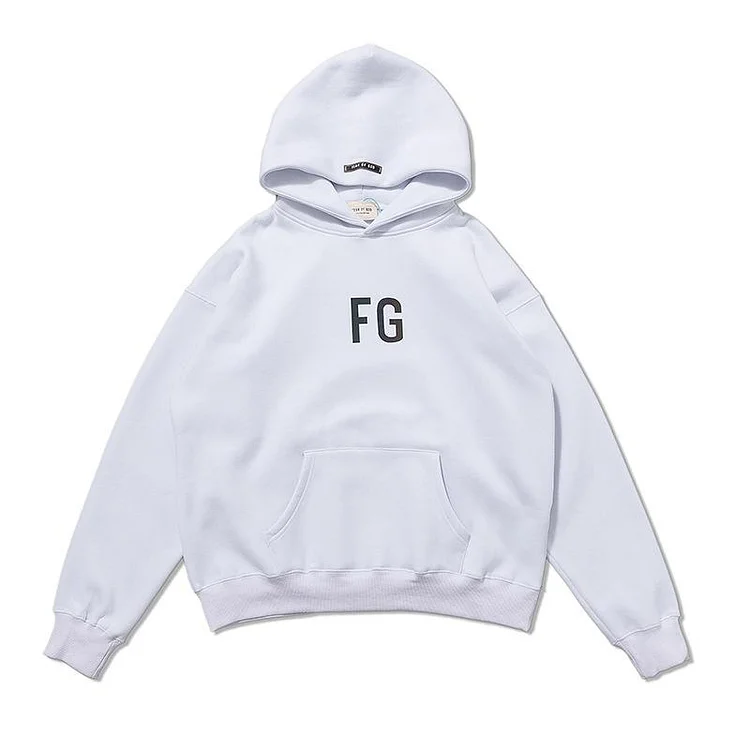 Fog Essentials Hoodie Autumn and Winter Laser Reflective FG Rich High Street Hoodie Brushed Hoody