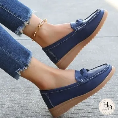 Weave Wedge Heeled Loafers
