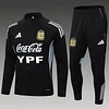 2025 Argentina Half-Pull Training Suit Black Football Shirt 1:1 Thai Quality Set