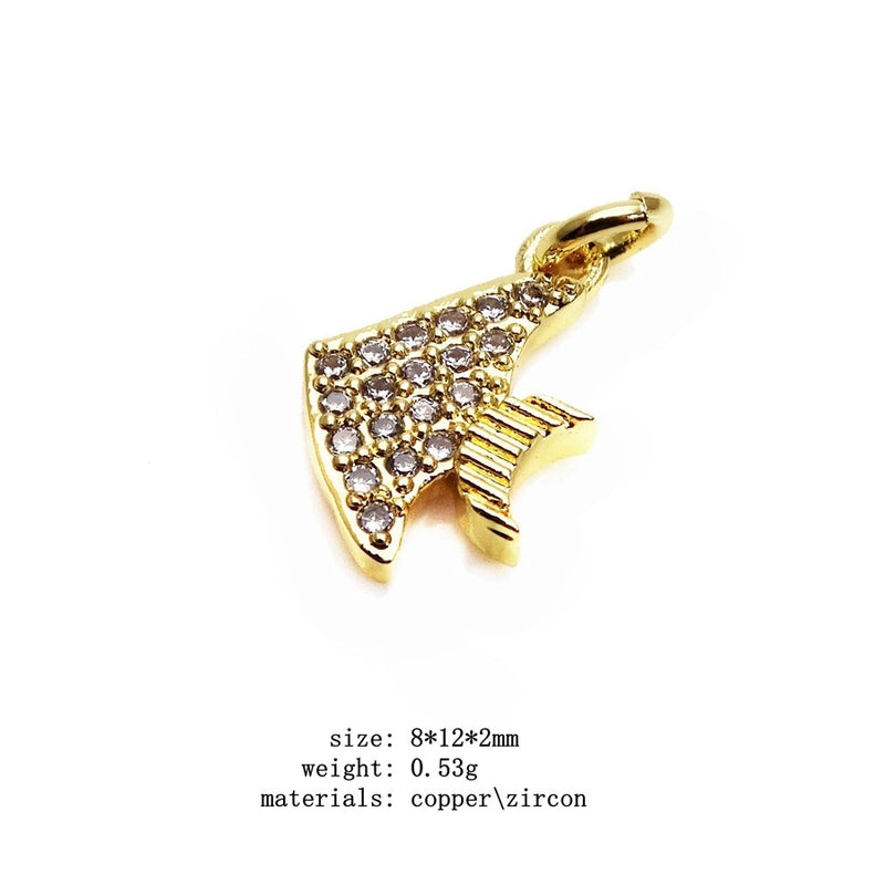 1 Piece Copper Zircon Rabbit Star Moon Pendant