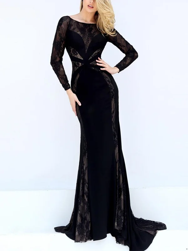 Round Neck Lace Solid Color Skinny Maxi Dress