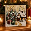 (30x30cm)Xmas House DIY Pearl Painting Art Kits With Inner Frame Pearl Gem Paintings Picture Arts Craft for Adults Beginners Home Wall Decor