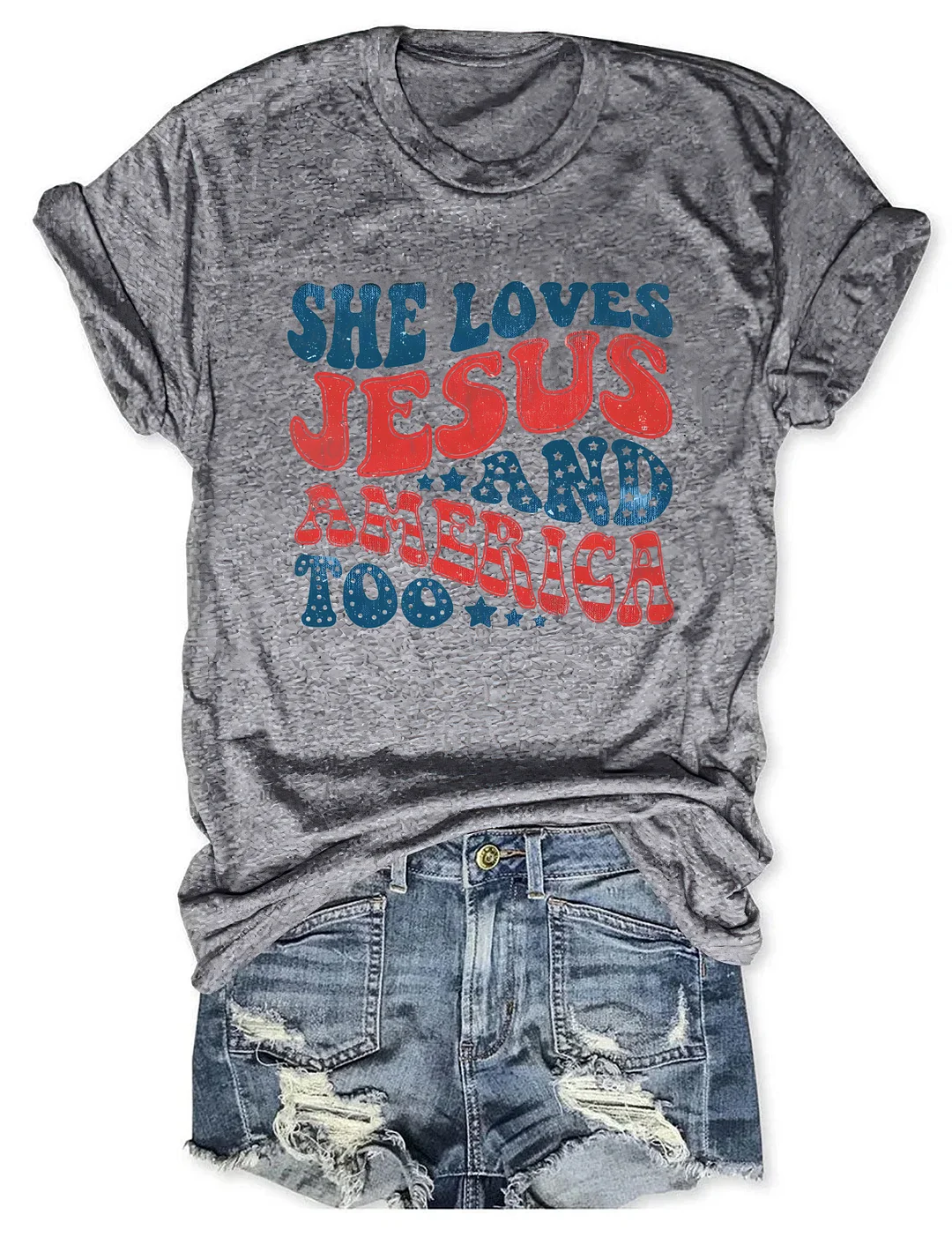 She Loves Jesus And America Too T-shirt