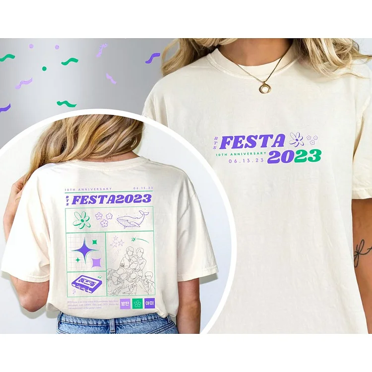 BTS Festa 10th Anniversary Festa Graphic T-shirt