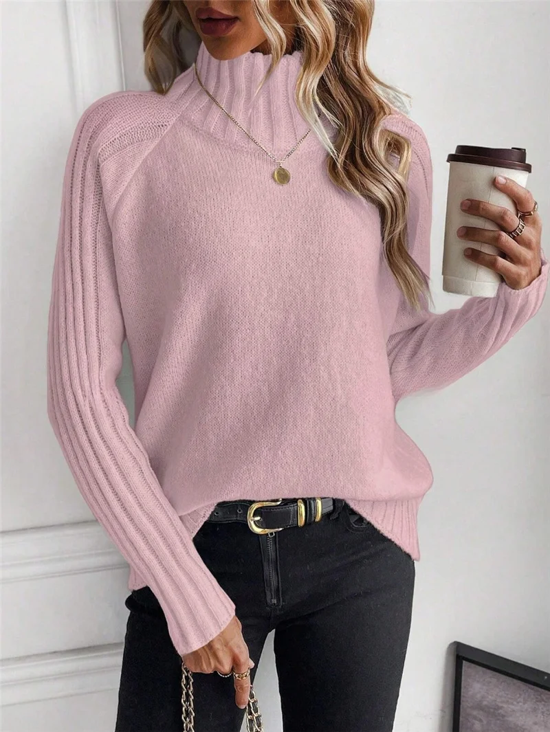 Athvotar Athvotar Women's Clothing Pure Color Buffet With Long-Sleeved Sweater Autumn And Winter High Collar Top