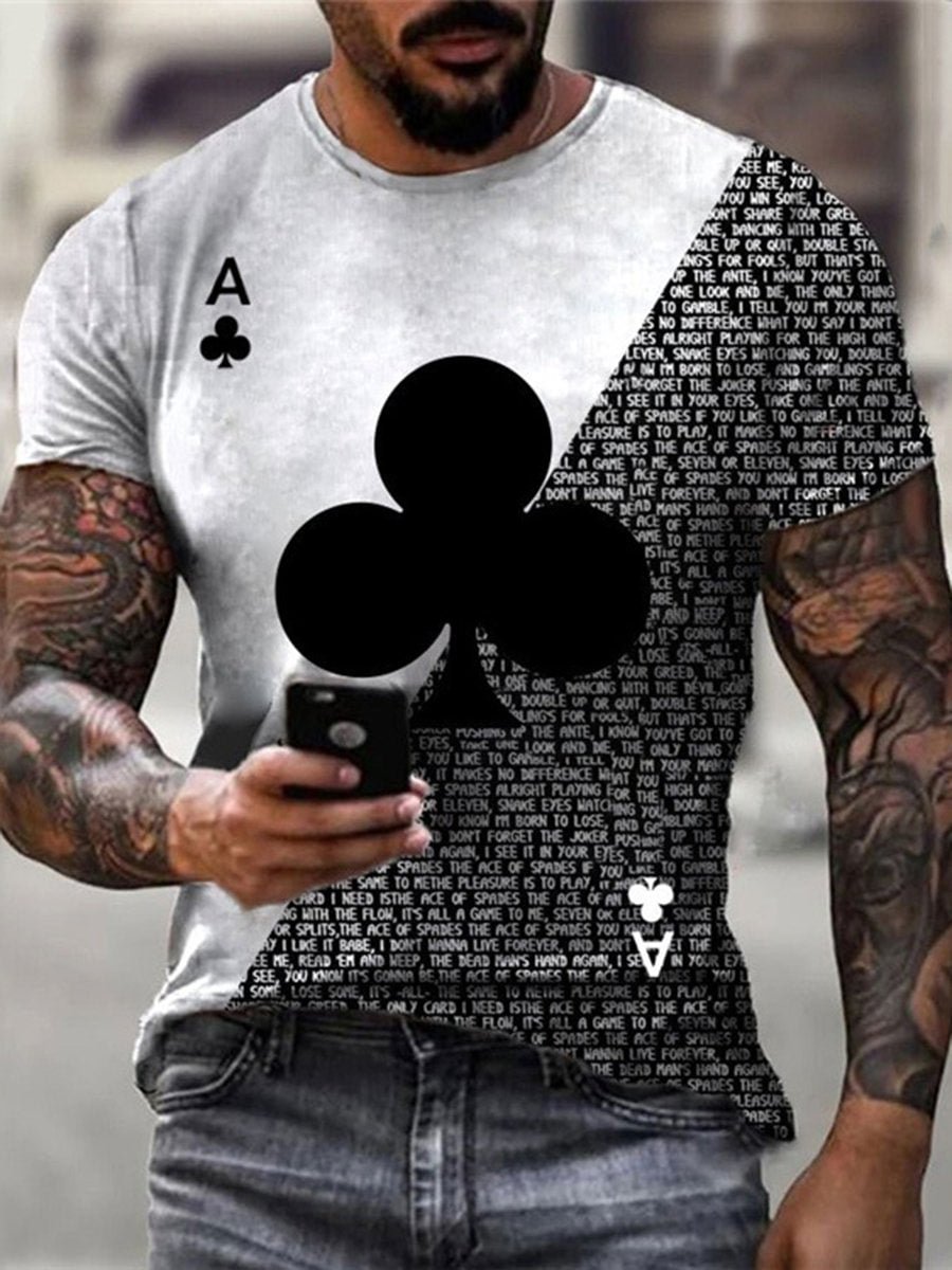 Color-blocking plum blossom round neck short-sleeved T-shirt top