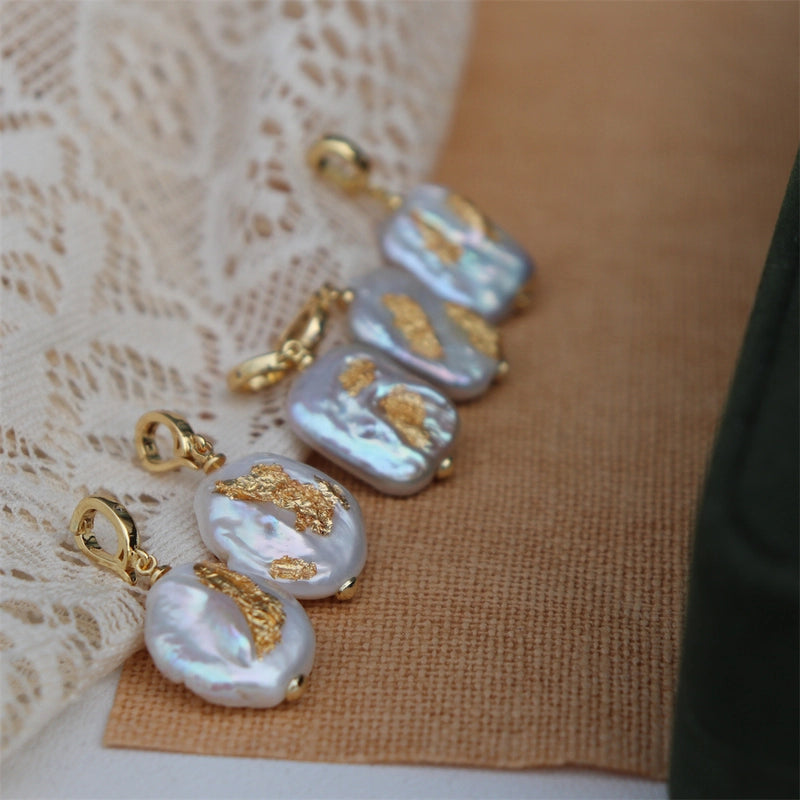 1 Piece 15*18mm Freshwater Pearl Zircon Geometric Pendant Jewelry Accessories