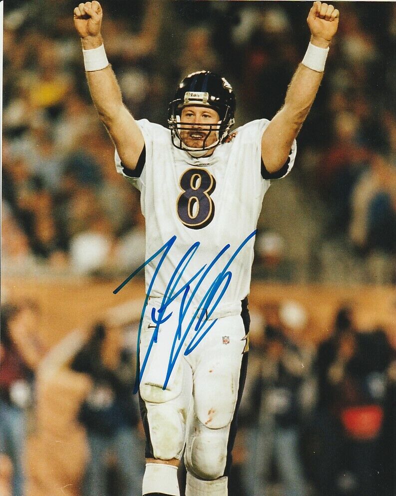 TRENT DILFER SIGNED BALTIMORE RAVENS SUPER BOWL XXXV 8x10 Photo Poster painting #1 EXACT PROOF!