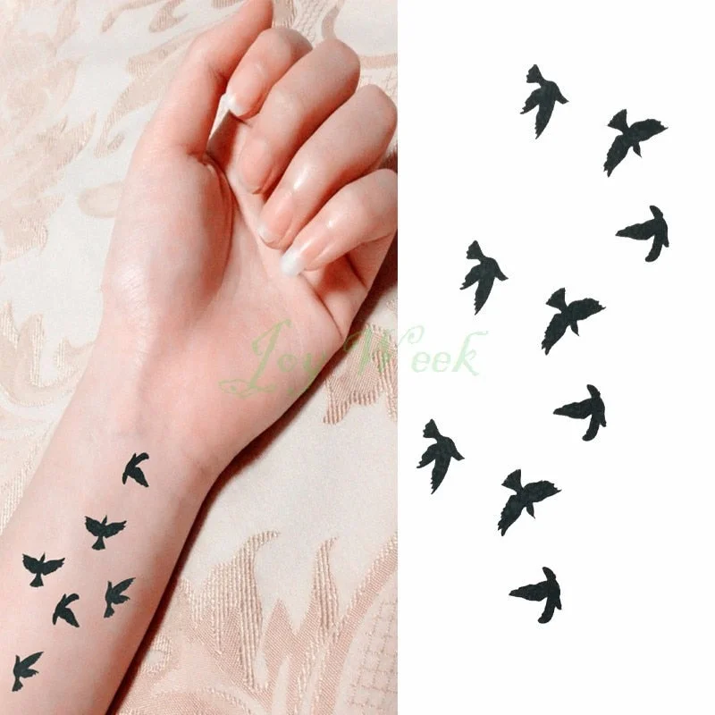 Waterproof Temporary Tattoo Sticker fly birds mermaid owl deer mandala tatto stickers flash tatoo fake tattoos for women girl 4