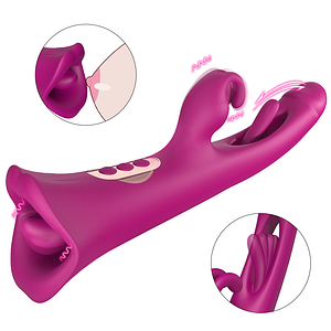 3-in-1 Big Mouth Rabbit Vibrator with Flapping Tongue Licking Feature for Versatile Pleasure