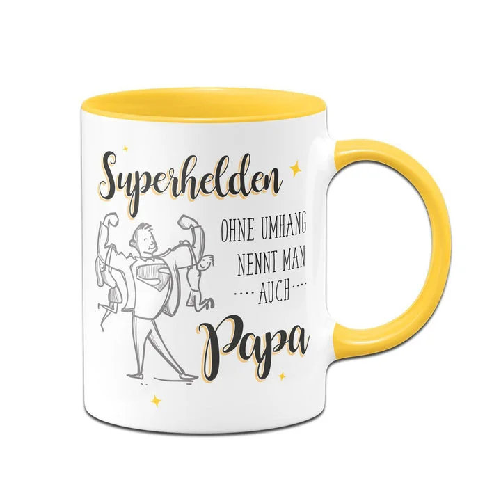 Kettenmachen Tasse - Superhelden Ohne Umhang Nennt Man Auch Papa