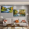 (US Local)2pack Landscape 5D DIY Full Drill Round Big Size Diamond Painting Kit Home Decor 70x40cm