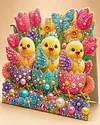 6pcs DIY Colorful Easter Diamond Painting 3D Greeting Card