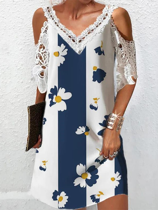 Women Long Sleeve V-neck Graphic Floral Printed Top