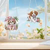 2Pcs Diamond Painting Puppy Diamond Painting Pendant for Garden Window Decor