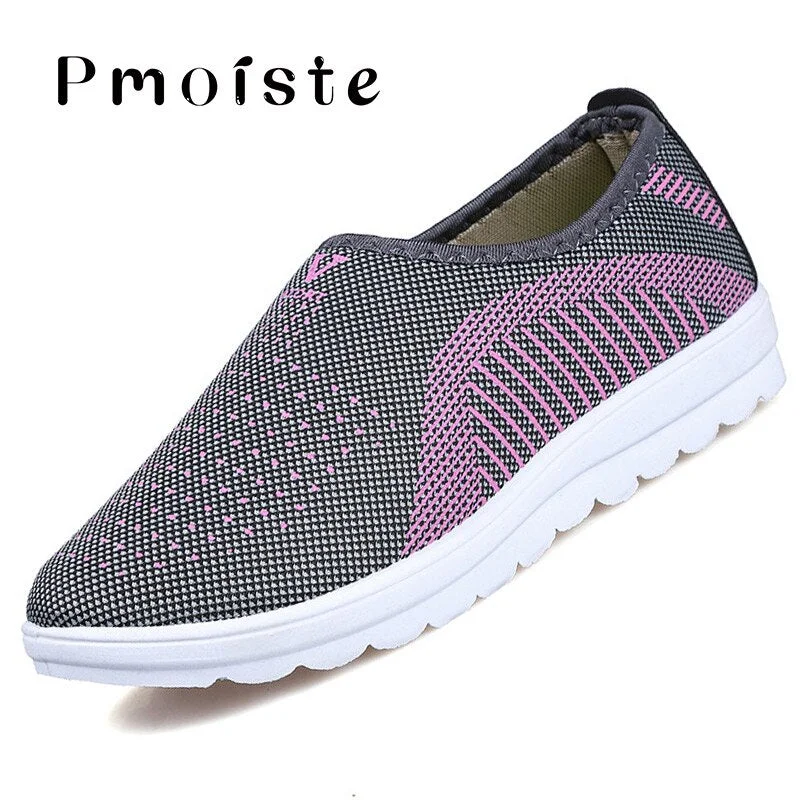 Women Loafers Summer Massage Shallow Walking Shoes Female Cotton Fabric Slip On Round Toe Flat Shoes For Girl Baskets Femme
