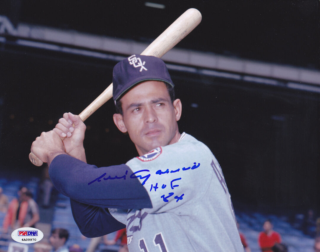 Luis Aparicio SIGNED 8x10 Photo Poster painting + HOF 84 White Sox ITP PSA/DNA AUTOGRAPHED