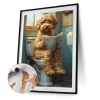 Framed Dog Sitting Toilet-Paint by Numbers Acrylic Painting 40*50cm(HOT)