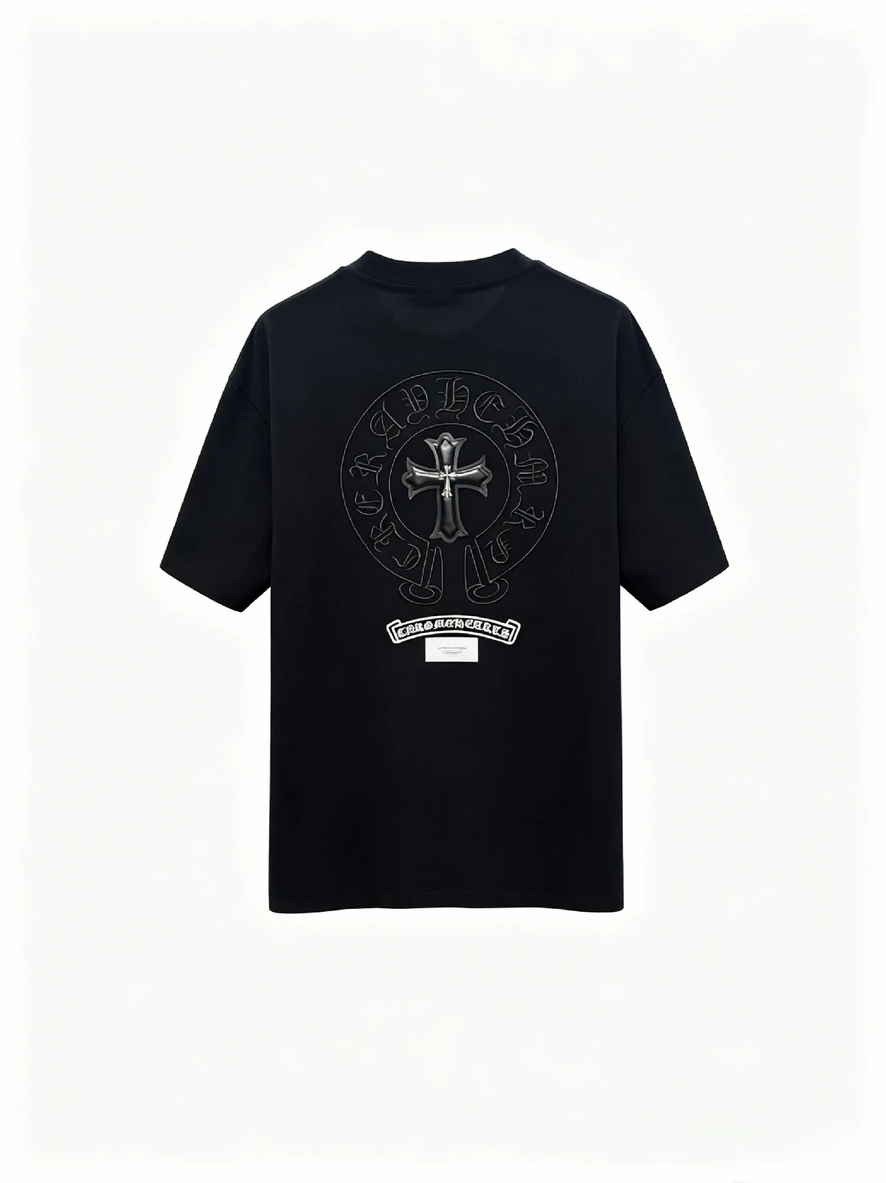 Black Cross Print T-Shirt - Back View