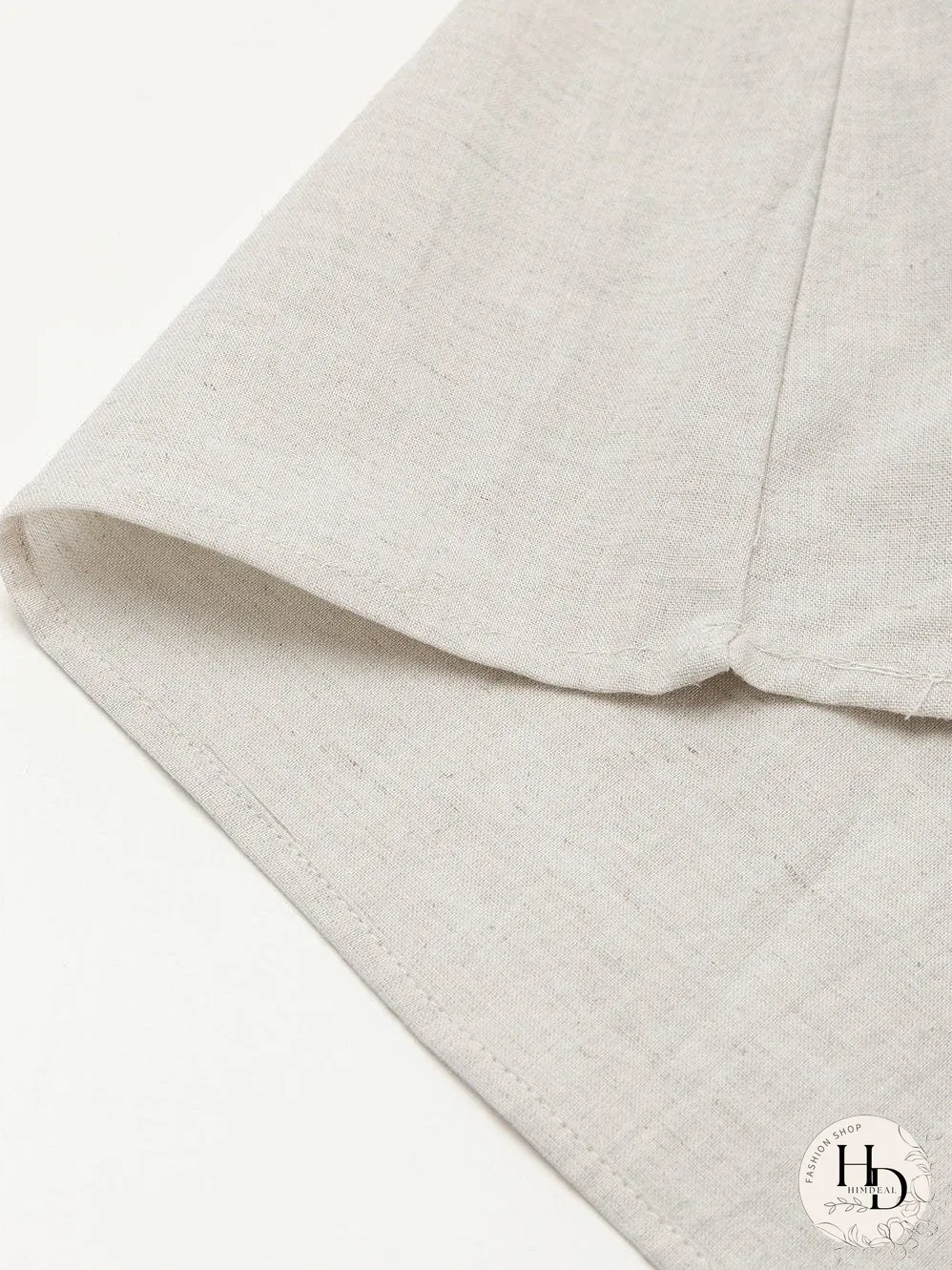 Elegant Beige Bubble Sleeve V-Neck Short Shift Dress