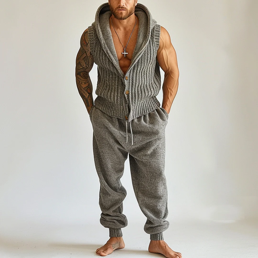 Retro Casual Knitted Suit-inspireuse