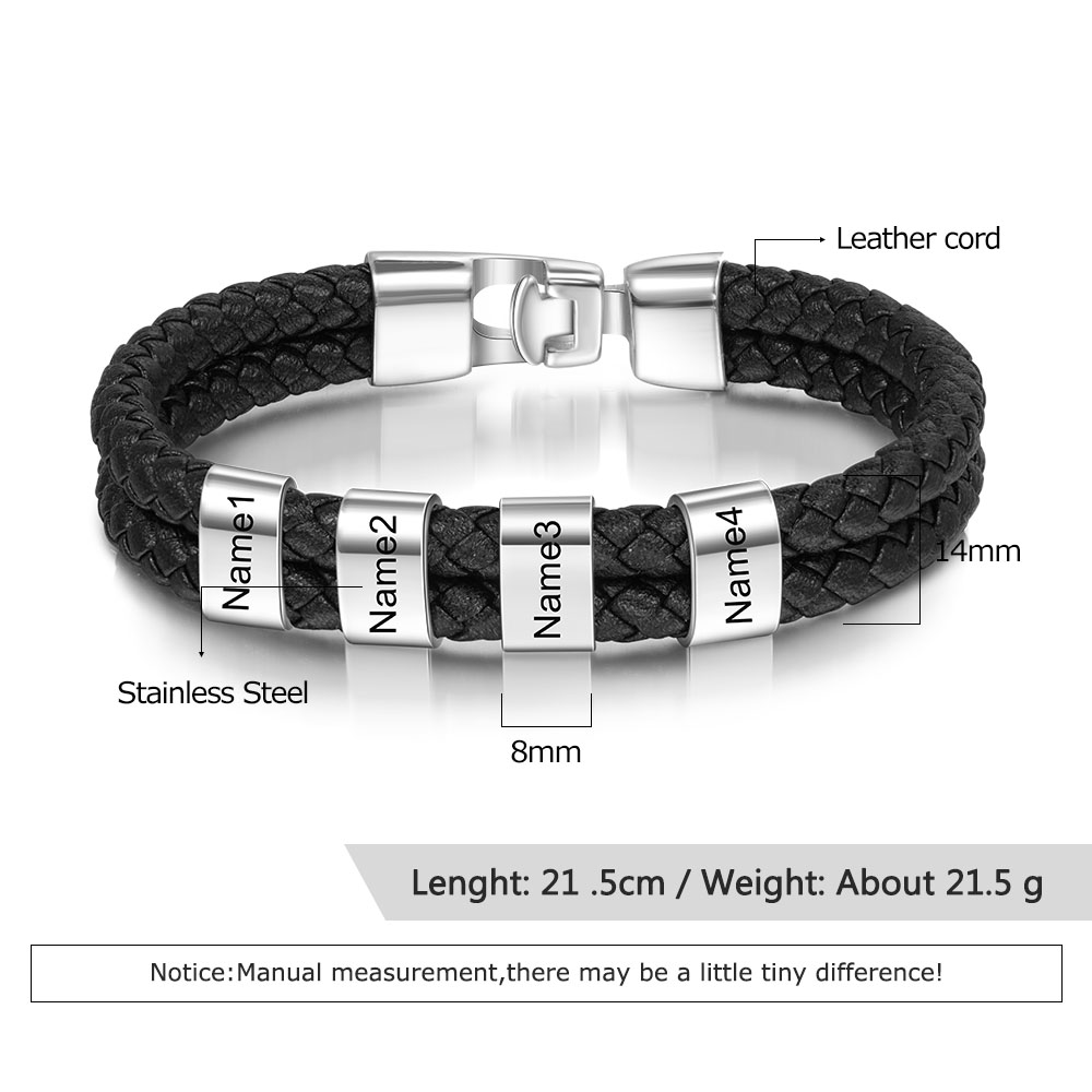 Personalised 1 Photo & 1 Letter & 5 Names Gift Set Custom Wallet & Bracelet & Pen Gift Box Set Father’s Day Gifts-Jessemade AU