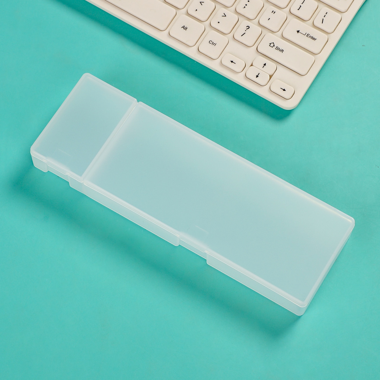 JOURNALSAY 1 Pcs Simple PP Pencil Cases Kawaii Large Capacity Eraser Pencil Storage Box