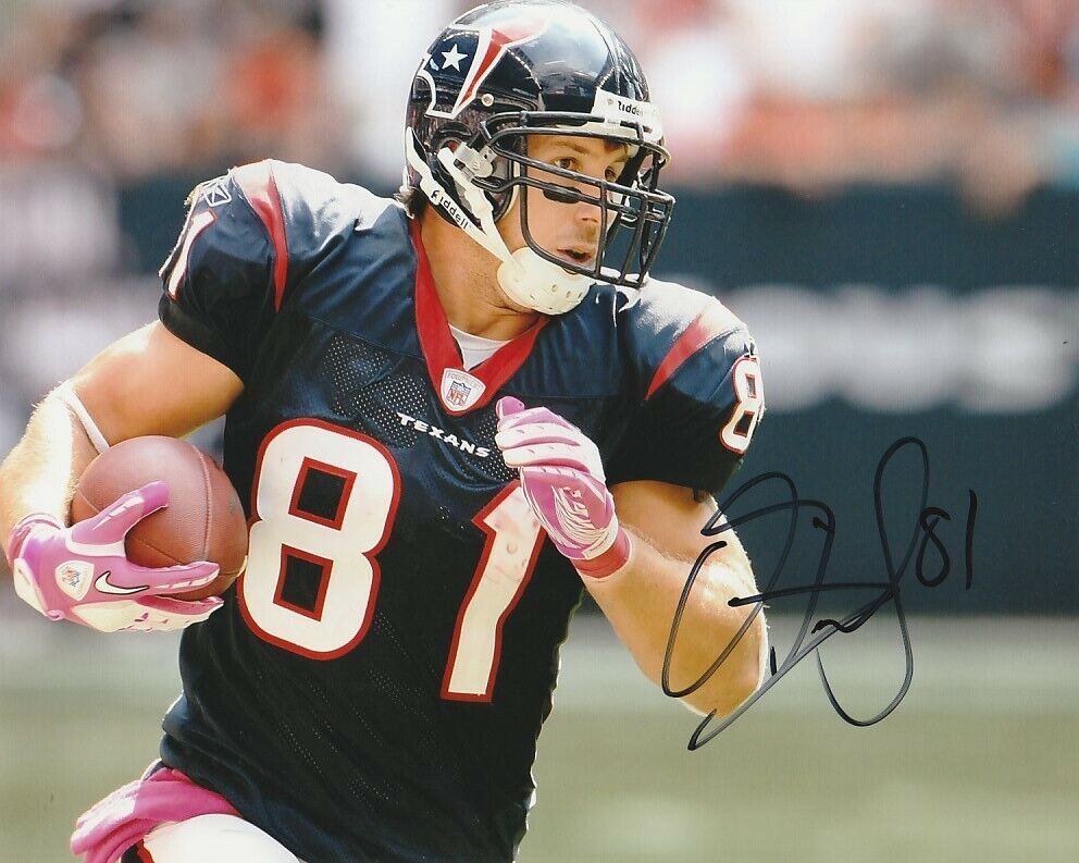 OWEN DANIELS SIGNED HOUSTON TEXANS FOOTBALL 8x10 Photo Poster painting #1 NFL EXACT PROOF!