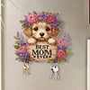 Wooden Special Shape Dog 2 Hooks Diamond Painting Hook Rail for Wall Cabinet