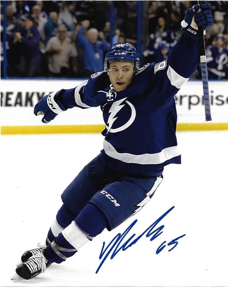 Tampa Bay Lightning Yanni Gourde Signed Autographed 8x10 Photo Poster painting COA