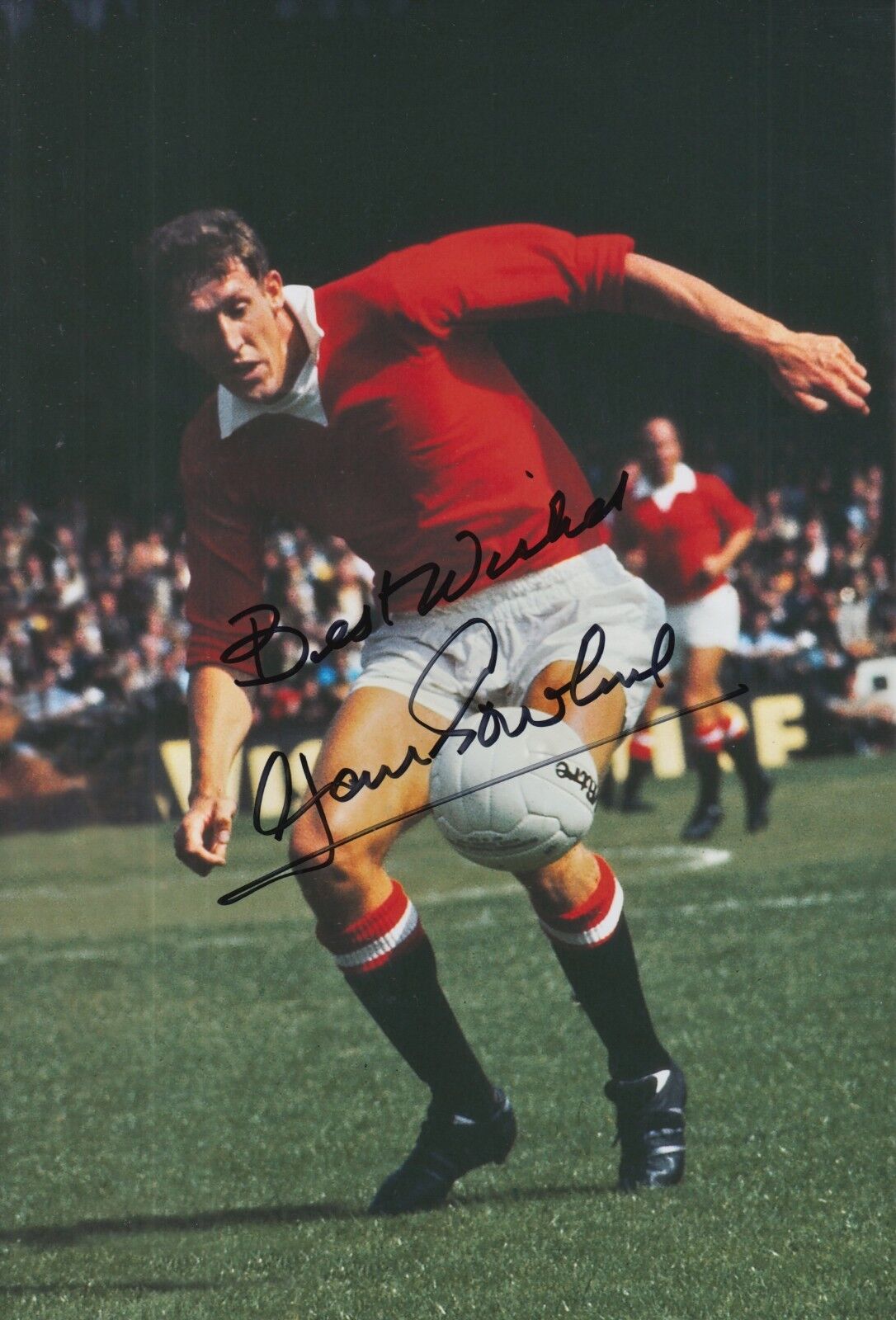 Alan Gowling Hand Signed Manchester United 12x8 Photo Poster painting.