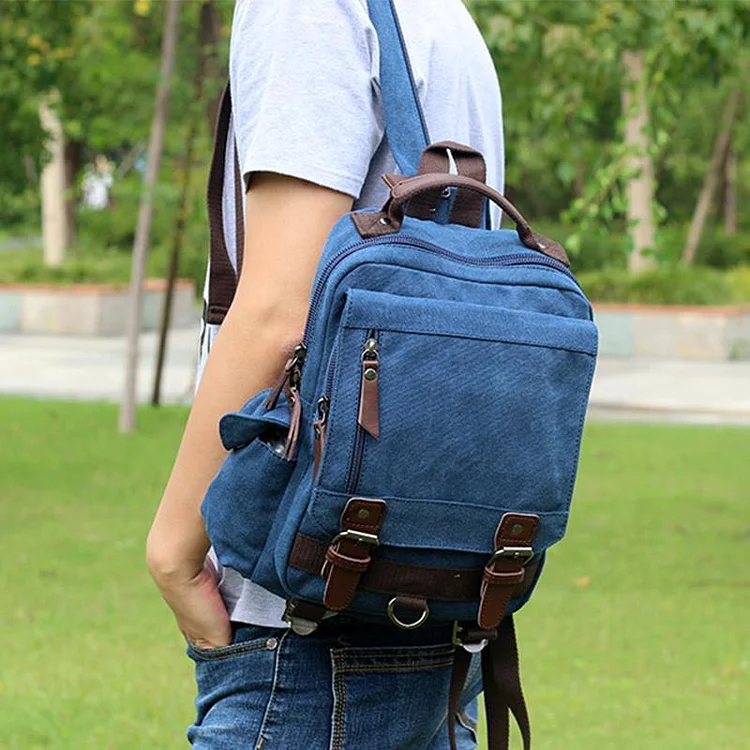 Double Buckle Pocket Zippers Backpack | 168DEAL