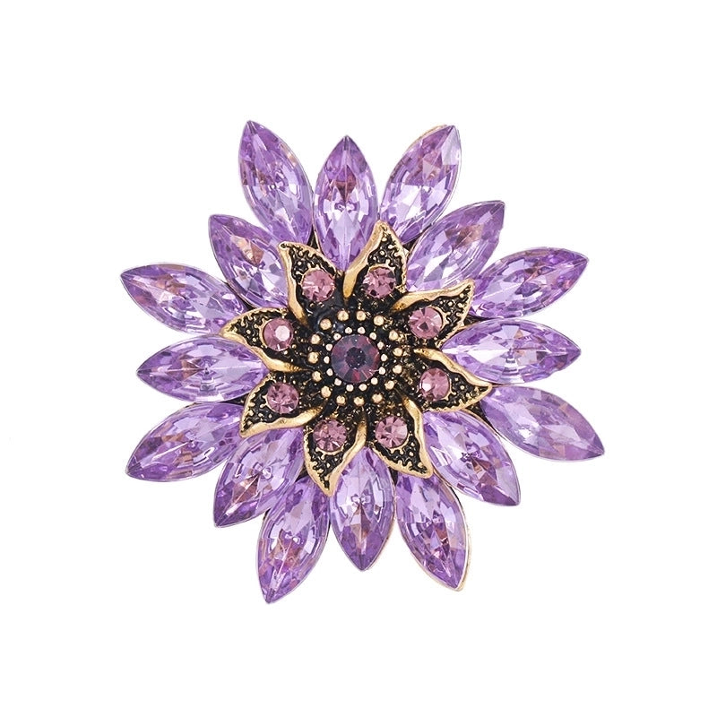 Korean Style Pin Flower Alloy Plating Rhinestones Women’S Brooches