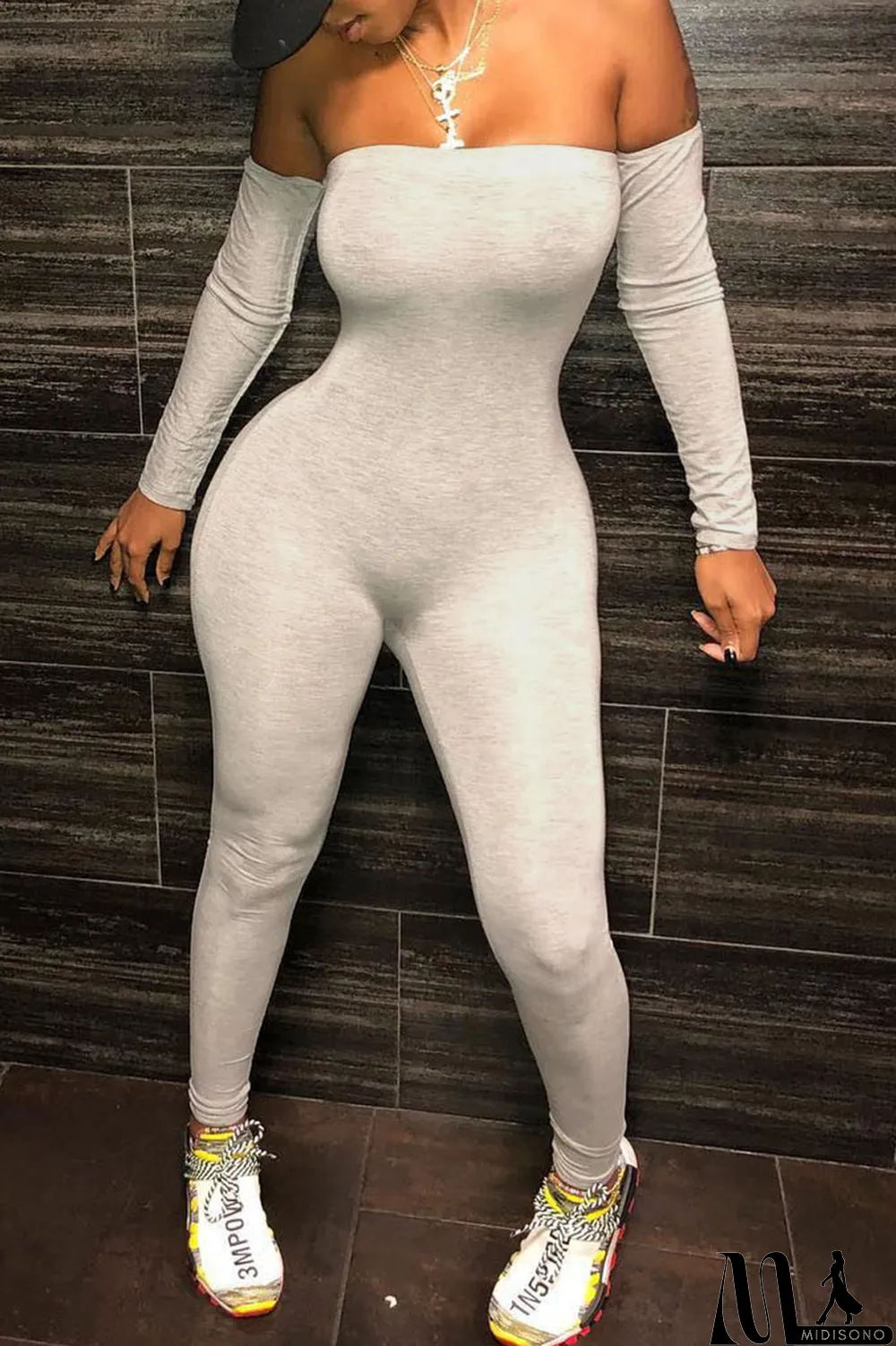 MidiSono - Black Sexy Print Strapless Regular Jumpsuits