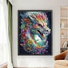 (Big Size) Colorful Dragon - 11CT Stamped Cross Stitch 50*65cm/19.69*25.59in